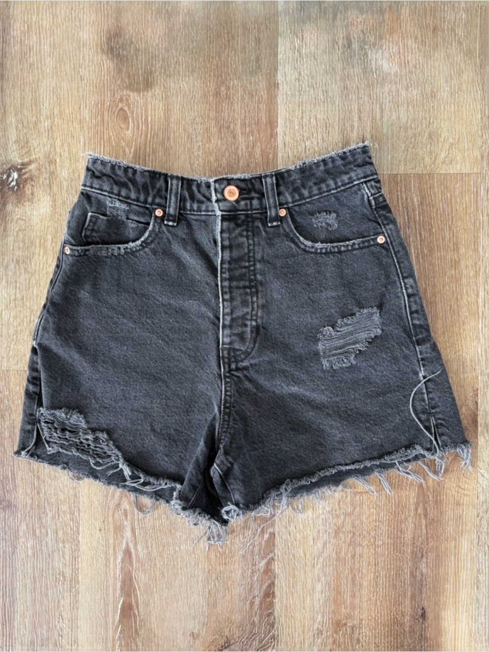 ZARA Black Denim High-Waist Mom-fit Shorts Size:EUR 36/ US 4| Summer, Casual